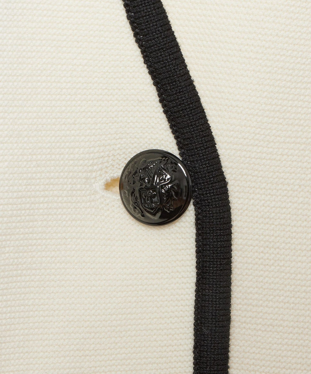 allureville ガーターノーカラーニットジャケット アイボリー (04)