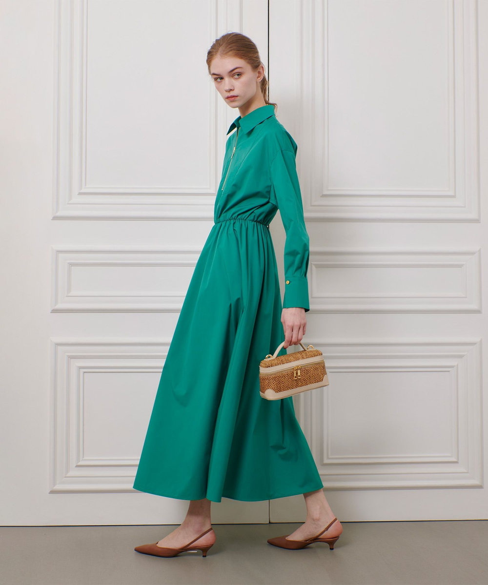 LOULOU WILLOUGHBY 【LOULOU WILLOUGHBY】ボリュームギャザーシャツワンピース グリーン (71)