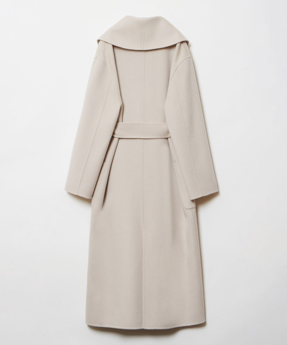 allureville カシミヤ混リバービックショールコート ベージュ (11)