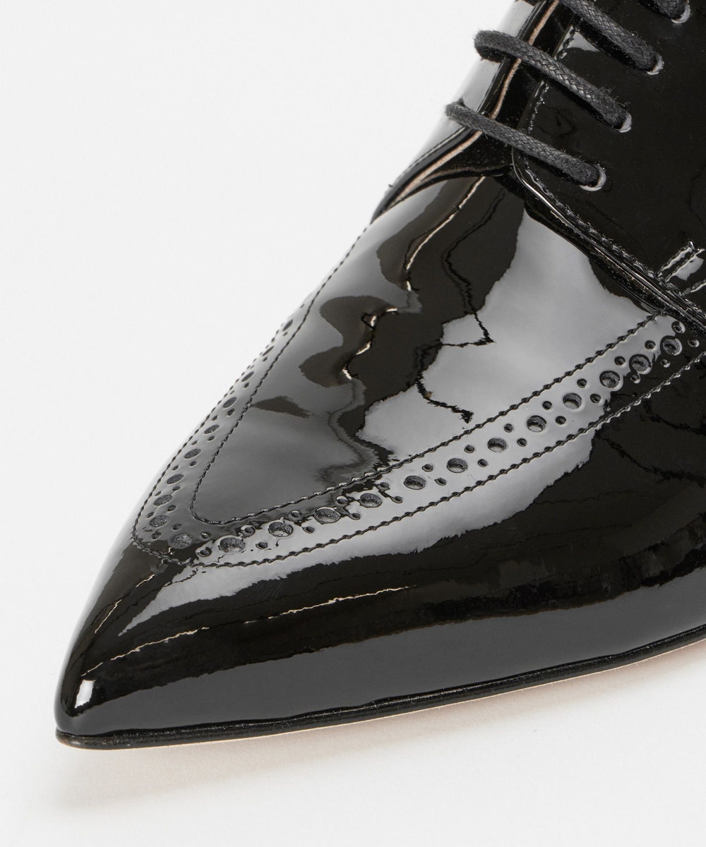 buying 【NEBULONI E.(ネブローニ)】 POINTED LACE UP SHOES ブラック (95)