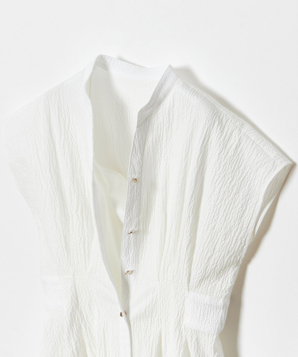 LOULOU WILLOUGHBY 【LOULOU WILLOUGHBY】リップルタックワンピース ホワイト (01)