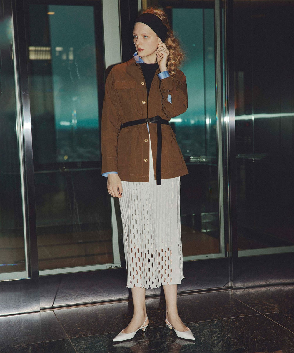 allureville シャンブレーミリタリーブルゾン ブラウン (81)