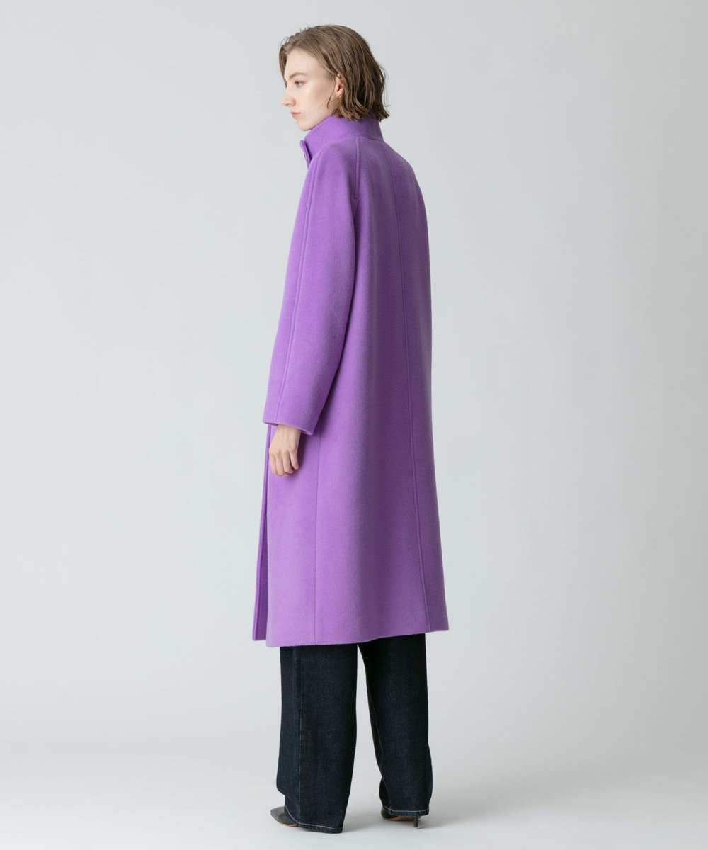 allureville ビーバースタンドカラーコート パープル (51)