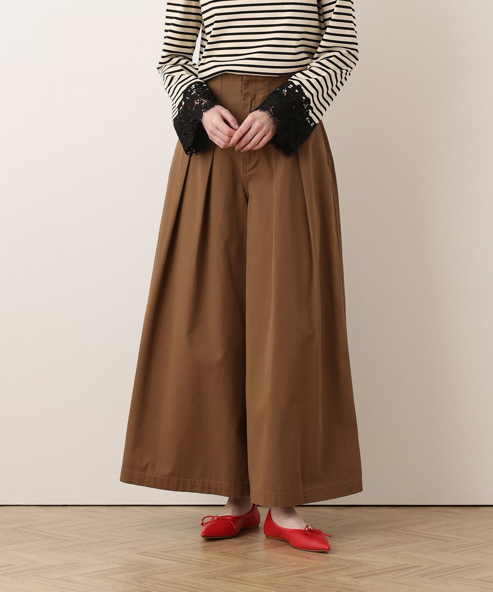 allureville ハイウエストワイドチノパンツ ブラウン (81)