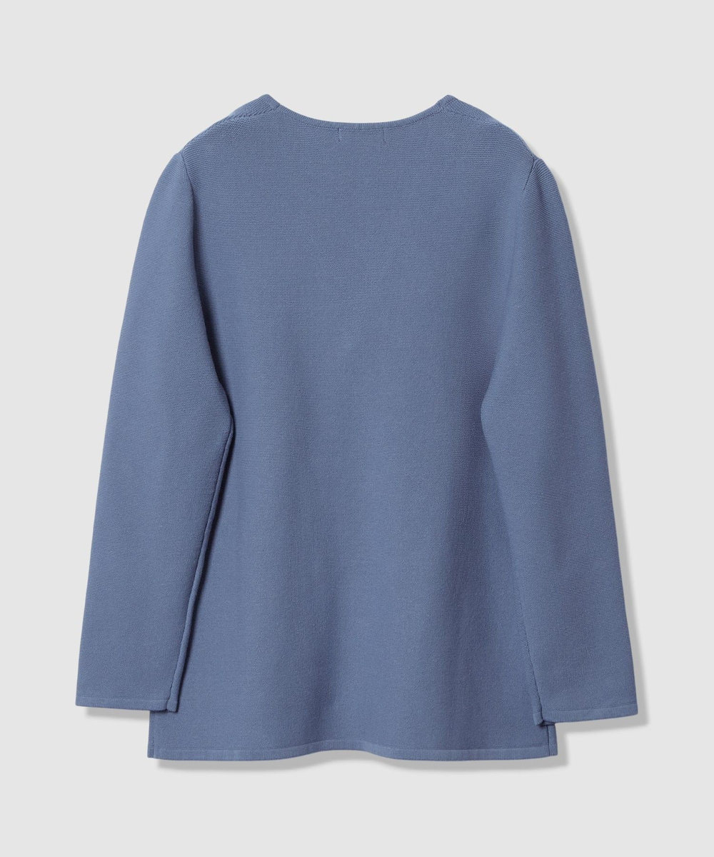 allureville ガーターノーカラーニットジャケット ブルー (61)