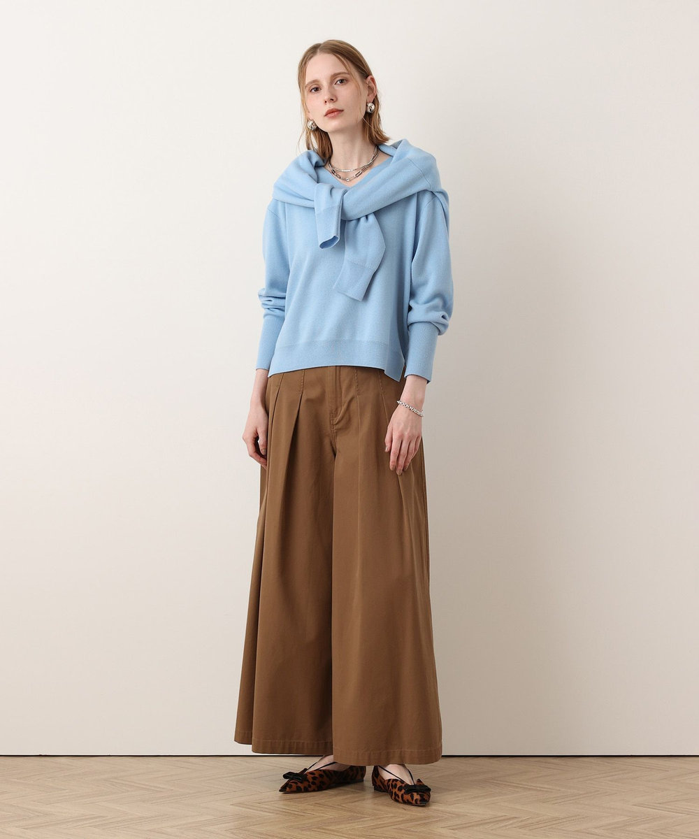 allureville ハイウエストワイドチノパンツ ブラウン (81)