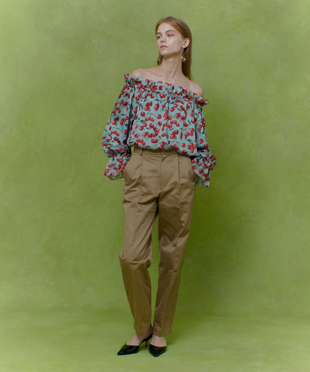 LOULOU WILLOUGHBY 【LOULOU WILLOUGHBY】タックチノパンツ ベージュ (11)