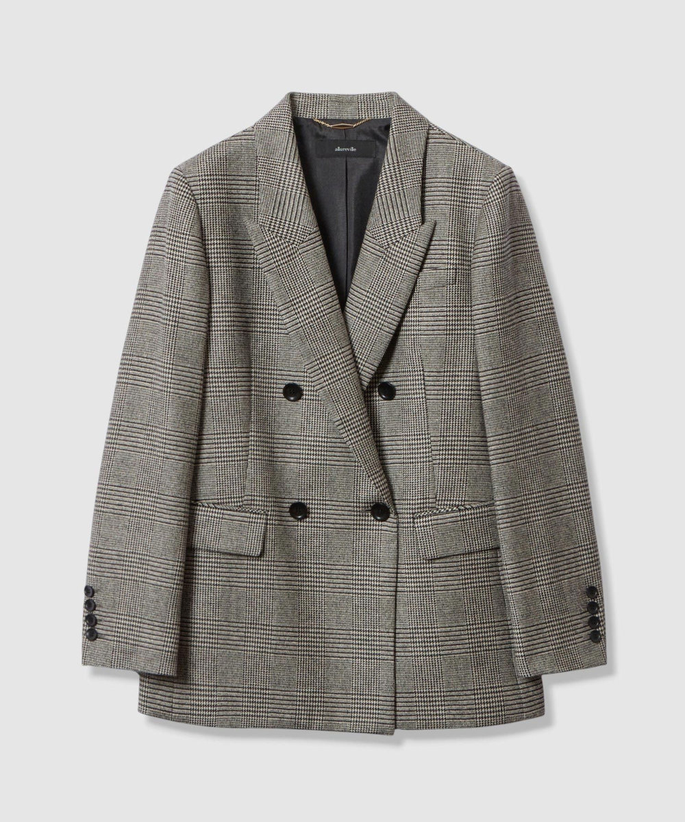 allureville CHIC TWEEDダブルジャケット ブラック (95)