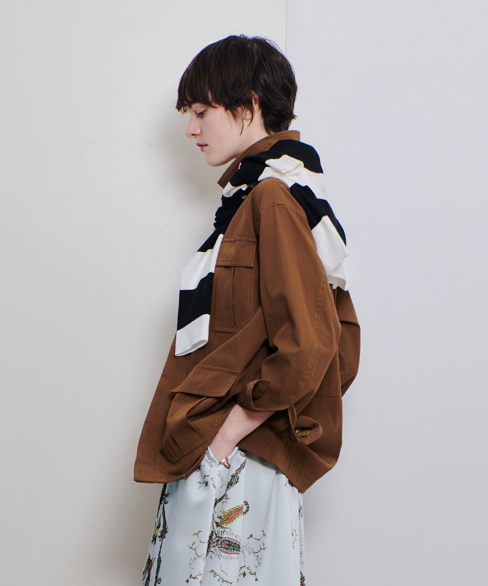 allureville シャンブレーミリタリーブルゾン ブラウン (81)