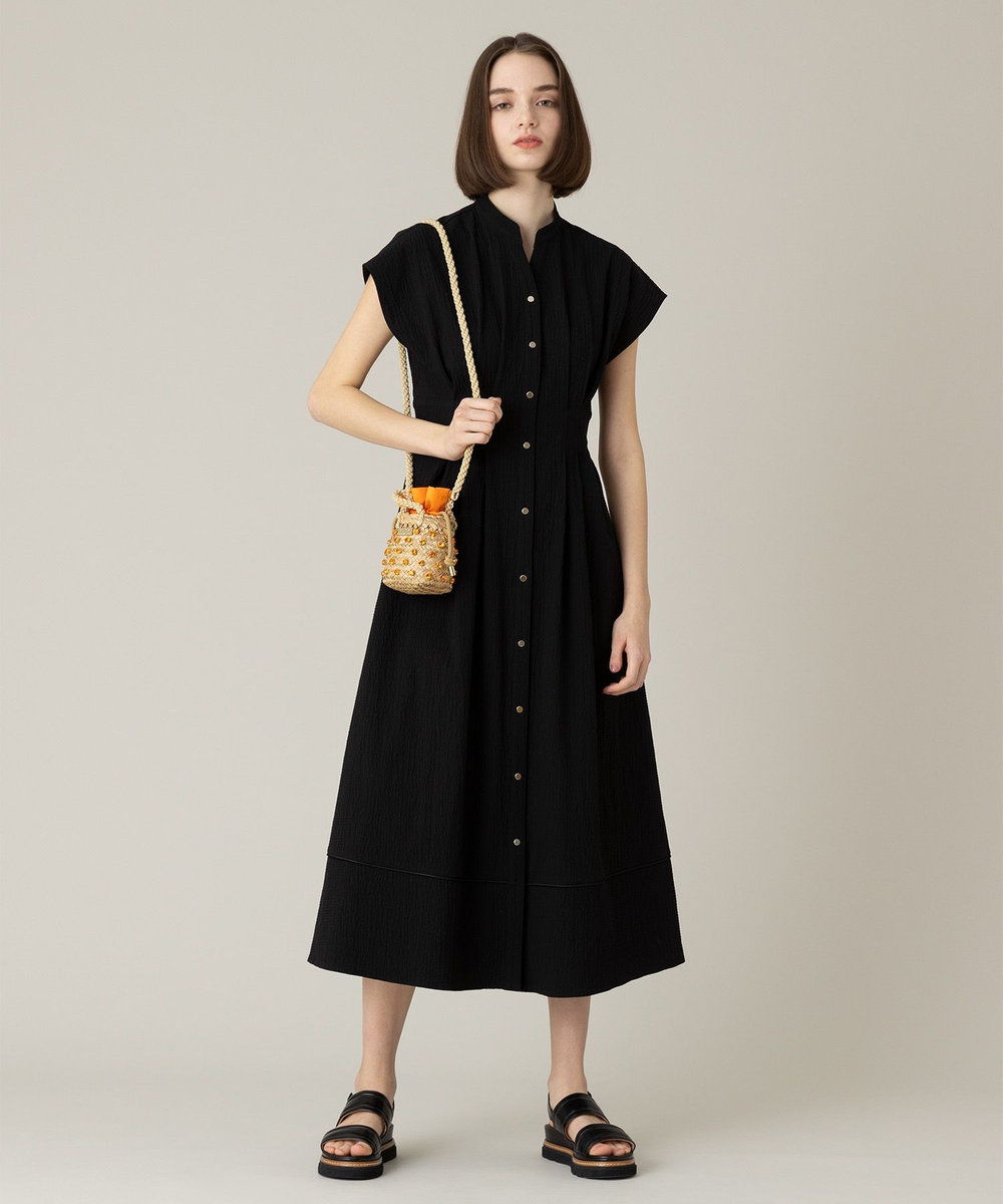 LOULOU WILLOUGHBY 【LOULOU WILLOUGHBY】リップルタックワンピース ブラック (95)