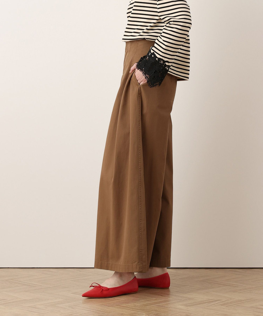 allureville ハイウエストワイドチノパンツ ブラウン (81)
