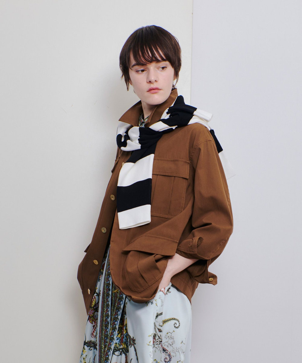 allureville シャンブレーミリタリーブルゾン ブラウン (81)