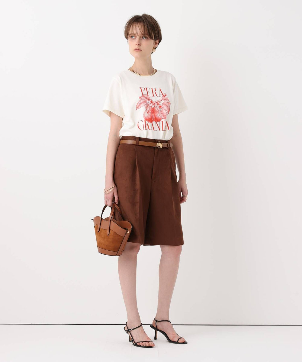 allureville フェイクスェードショートパンツ ブラウン (81)