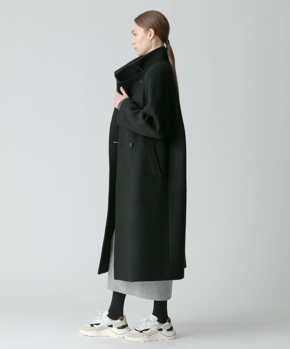 allureville ビーバースタンドカラーコート ブラック (95)