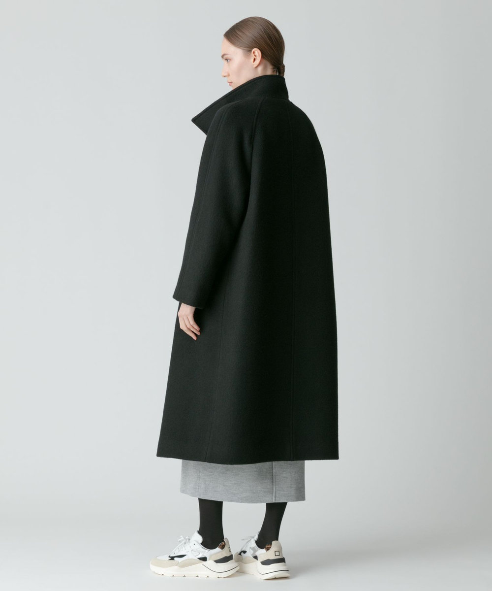 allureville ビーバースタンドカラーコート ブラック (95)