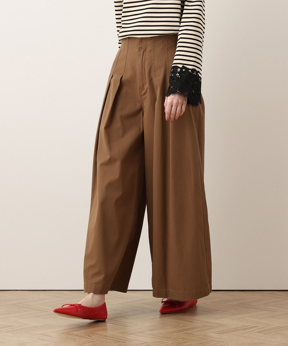 allureville ハイウエストワイドチノパンツ ブラウン (81)