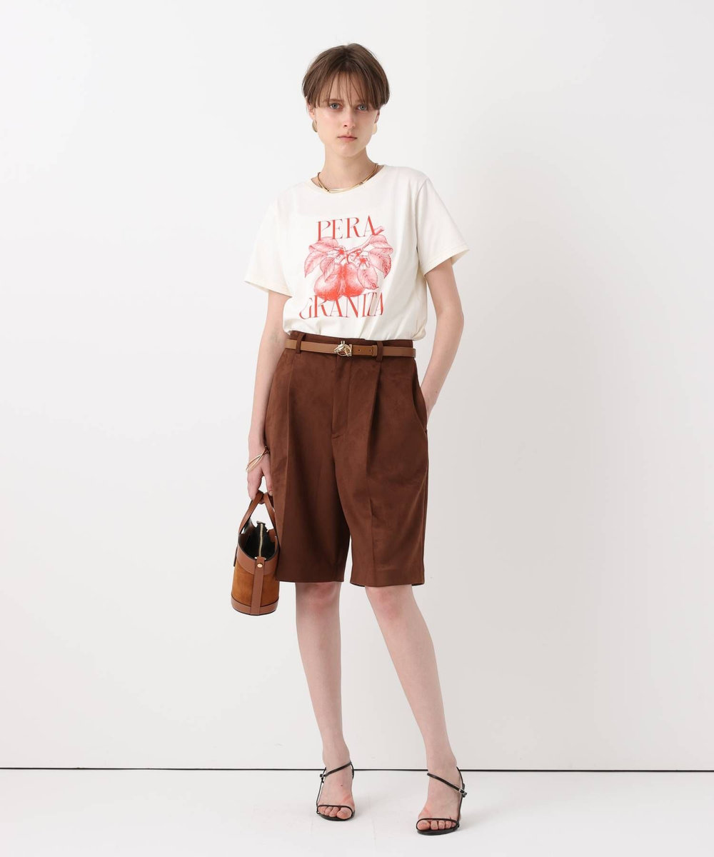 allureville フェイクスェードショートパンツ ブラウン (81)
