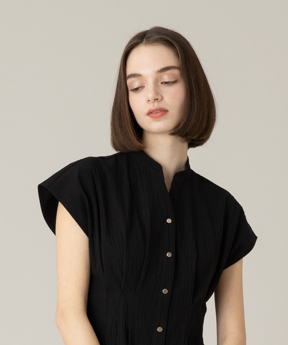 LOULOU WILLOUGHBY 【LOULOU WILLOUGHBY】リップルタックワンピース ブラック (95)