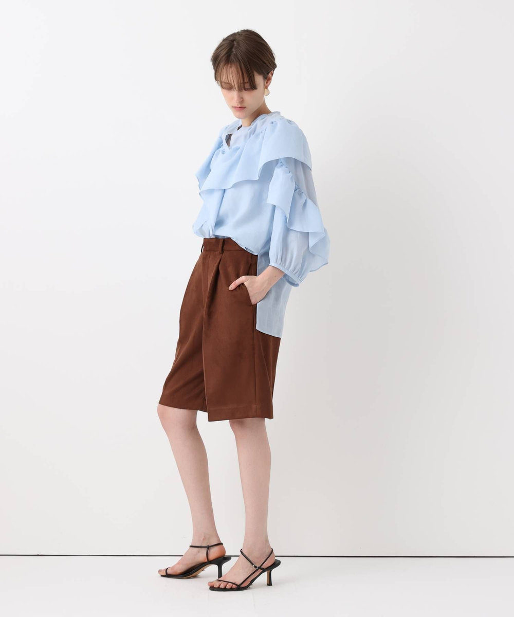 allureville フェイクスェードショートパンツ ブラウン (81)