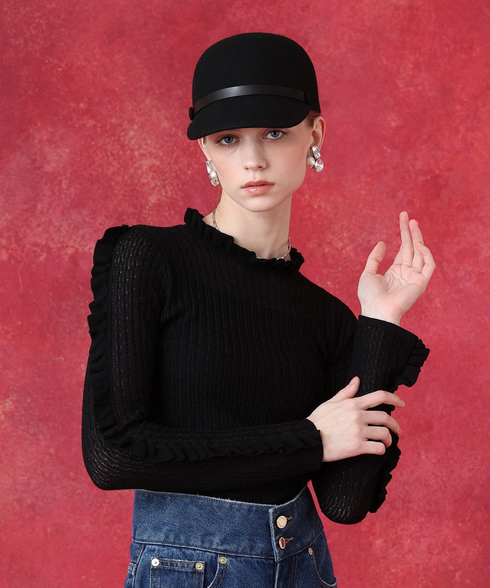 LOULOU WILLOUGHBY レーシィーニットインナー ブラック (95)