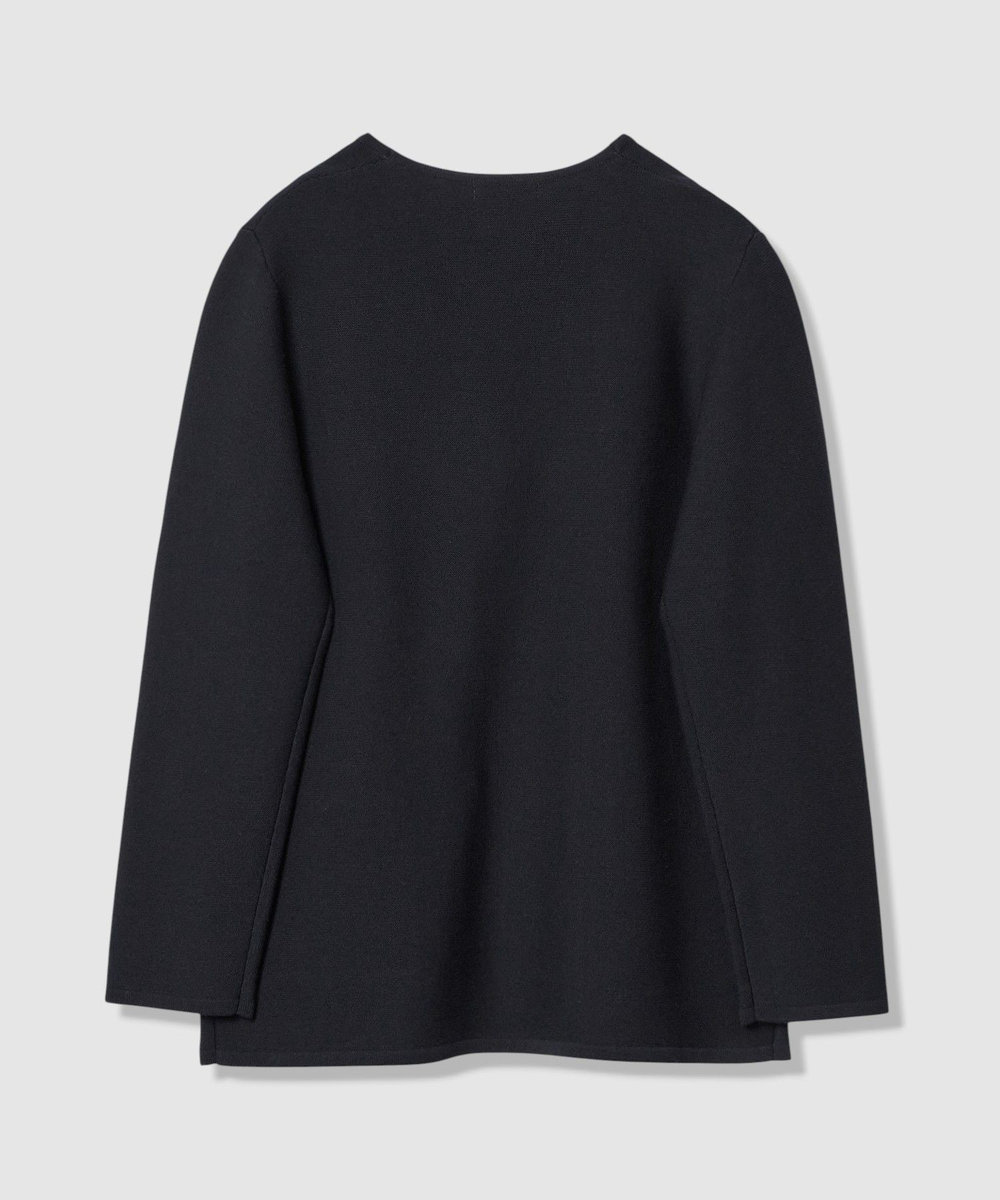 allureville ガーターノーカラーニットジャケット ネイビー (65)