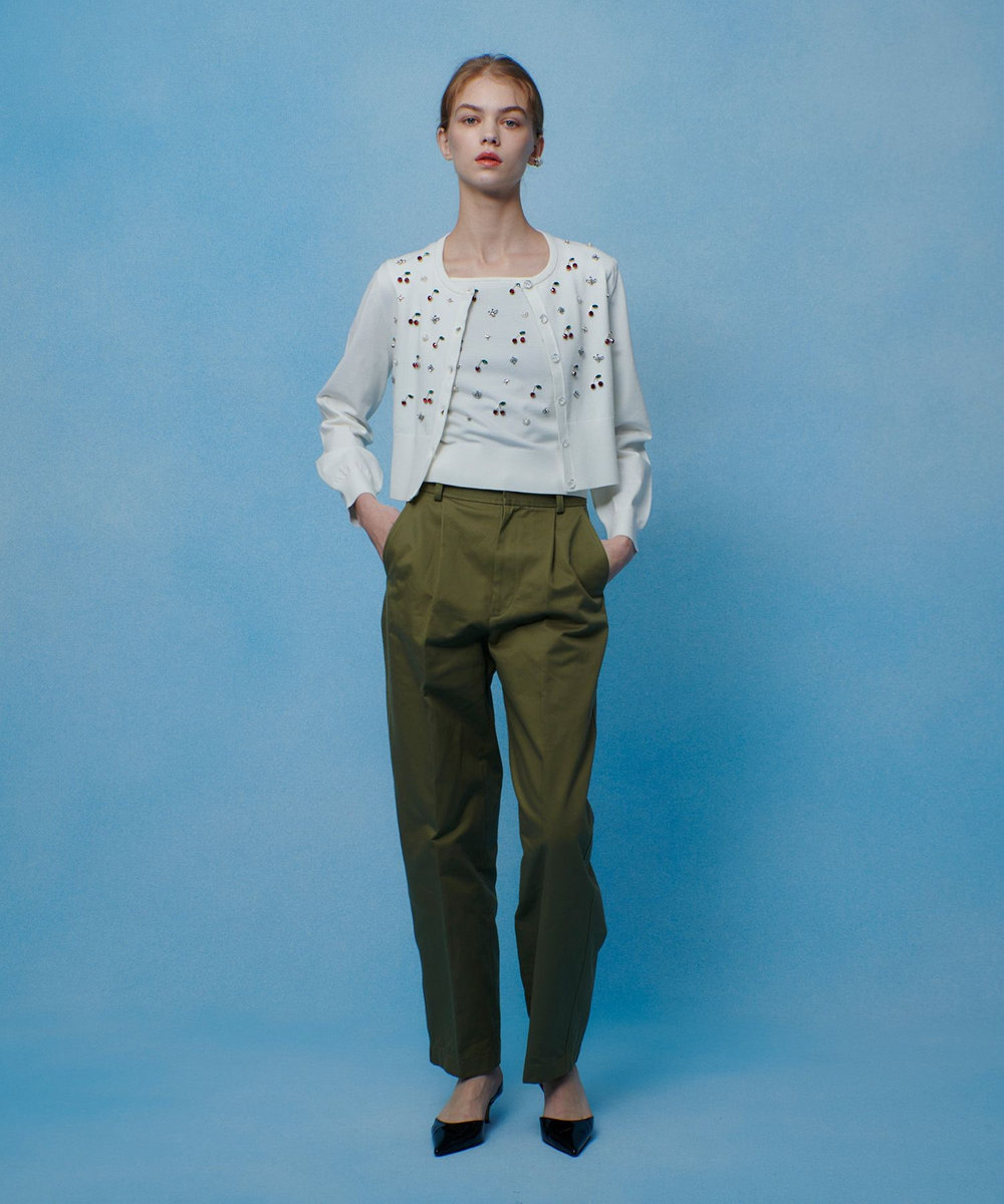 LOULOU WILLOUGHBY 【LOULOU WILLOUGHBY】タックチノパンツ カーキ (76)