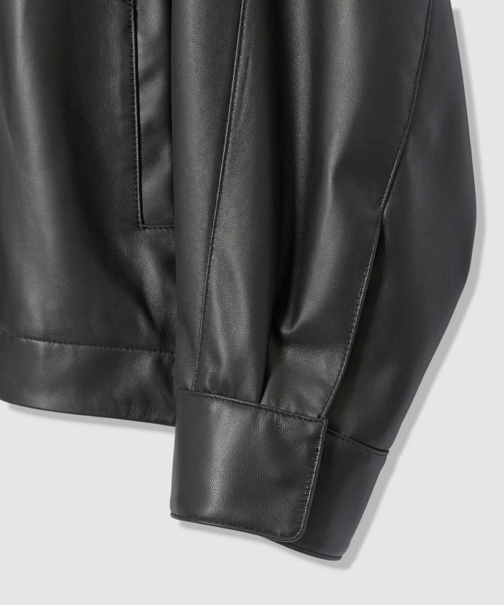 allureville レザーブルゾン ブラック (95)