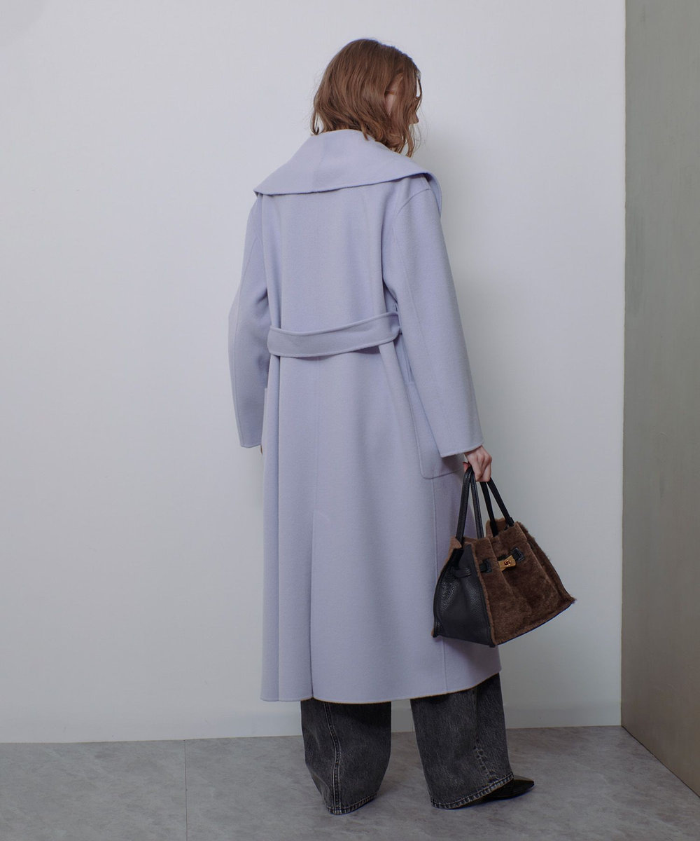 allureville カシミヤ混リバービックショールコート ラベンダー (53)
