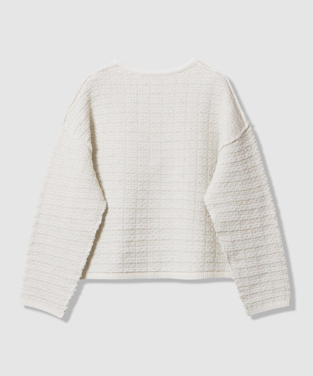 allureville リバーシブルツィードカーディガン アイボリー (04)