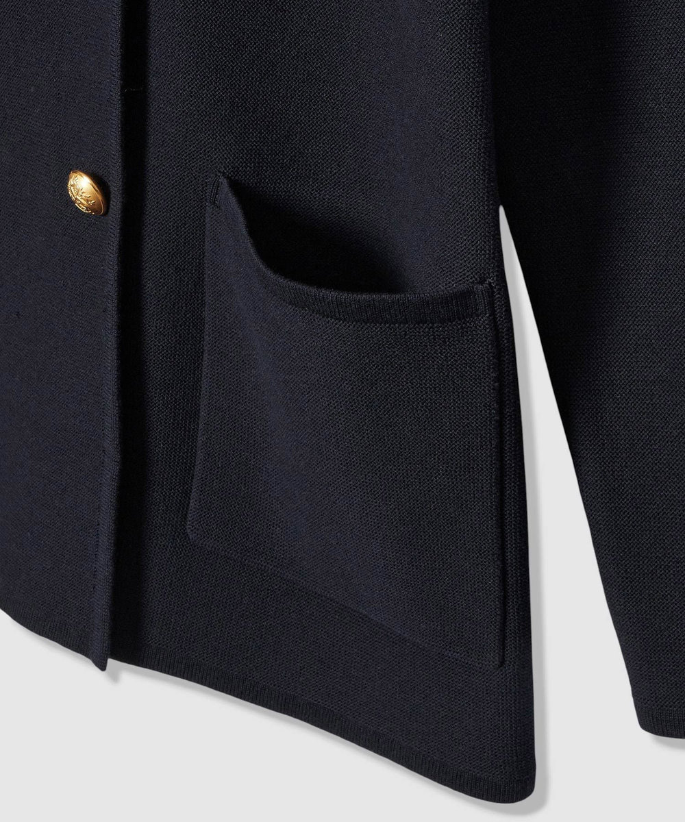 allureville ガーターノーカラーニットジャケット ネイビー (65)