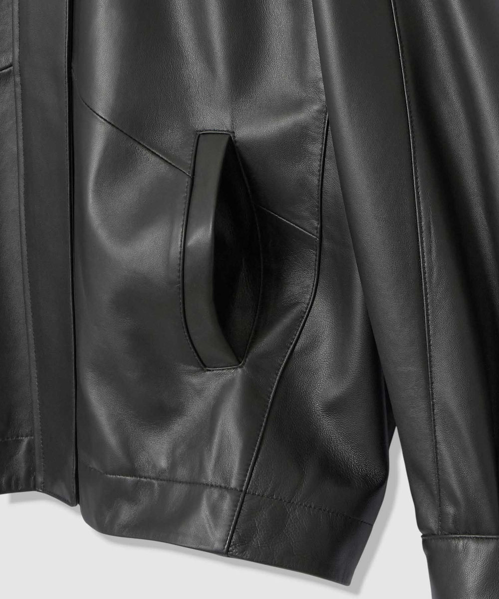 allureville レザーブルゾン ブラック (95)