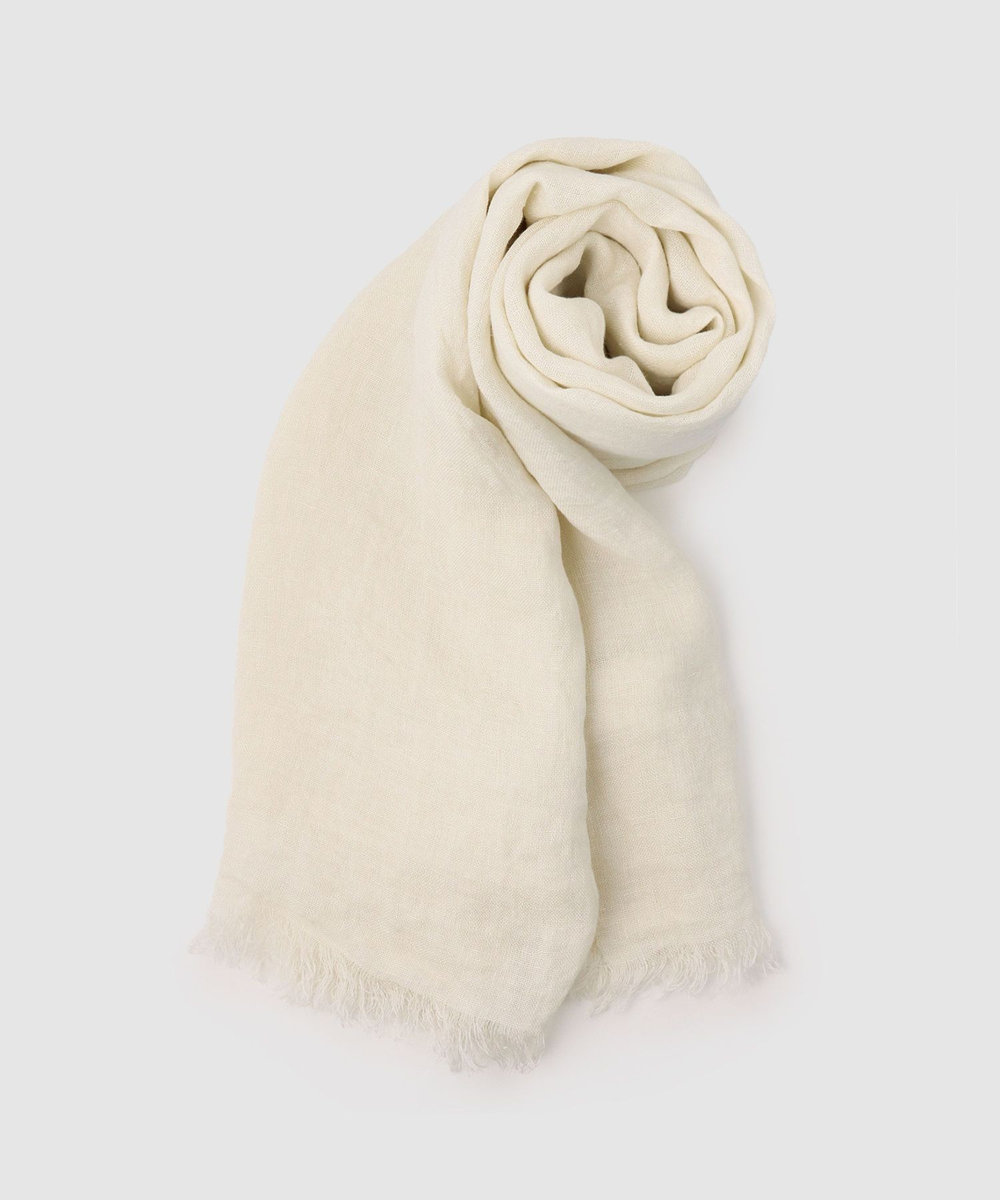 buying 【A SAUCE MELER(アソースメレ)】フランダースリネンガーゼストール オフホワイト (02)