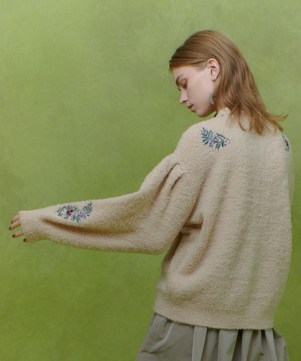 LOULOU WILLOUGHBY 【LOULOU WILLOUGHBY】フラワーズエンブロイダリーカーディガン ライトピンク (42)