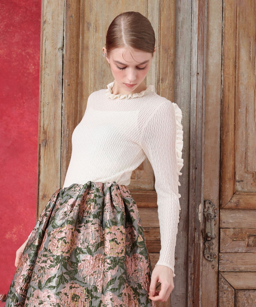 LOULOU WILLOUGHBY レーシィーニットインナー ホワイト (01)