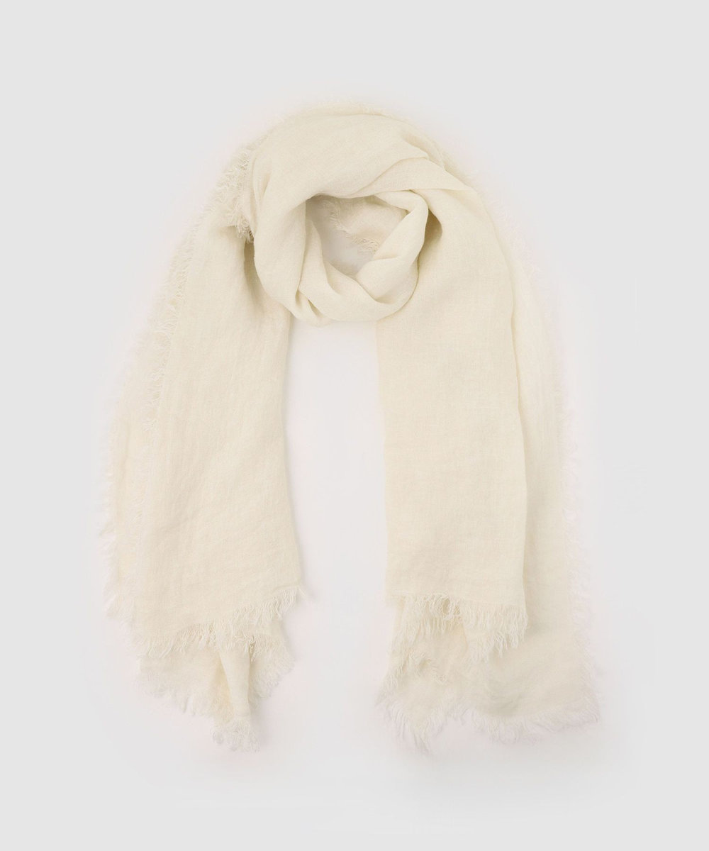 buying 【A SAUCE MELER(アソースメレ)】フランダースリネンガーゼストール オフホワイト (02)