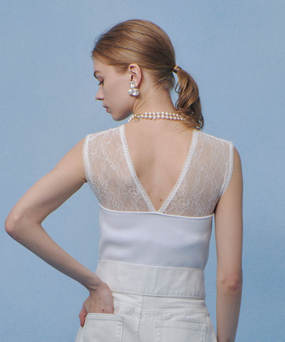 LOULOU WILLOUGHBY 【LOULOU WILLOUGHBY】レーシィビスチェプルオーバー オフホワイト (02)