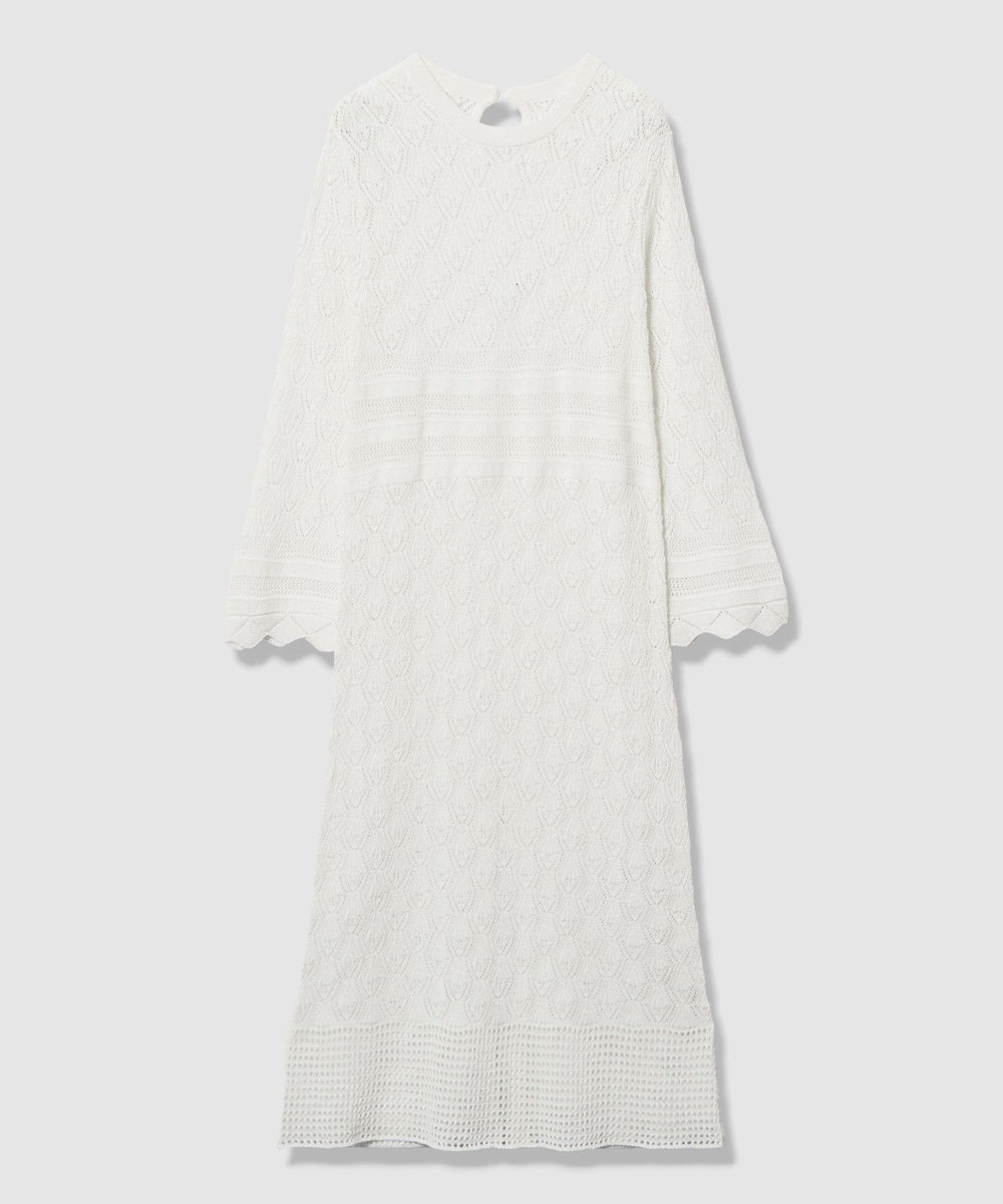 allureville レースニットワンピース オフホワイト (02)