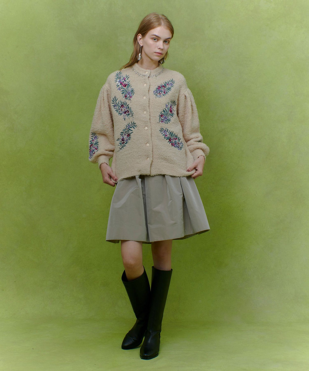 LOULOU WILLOUGHBY 【LOULOU WILLOUGHBY】フラワーズエンブロイダリーカーディガン ライトピンク (42)