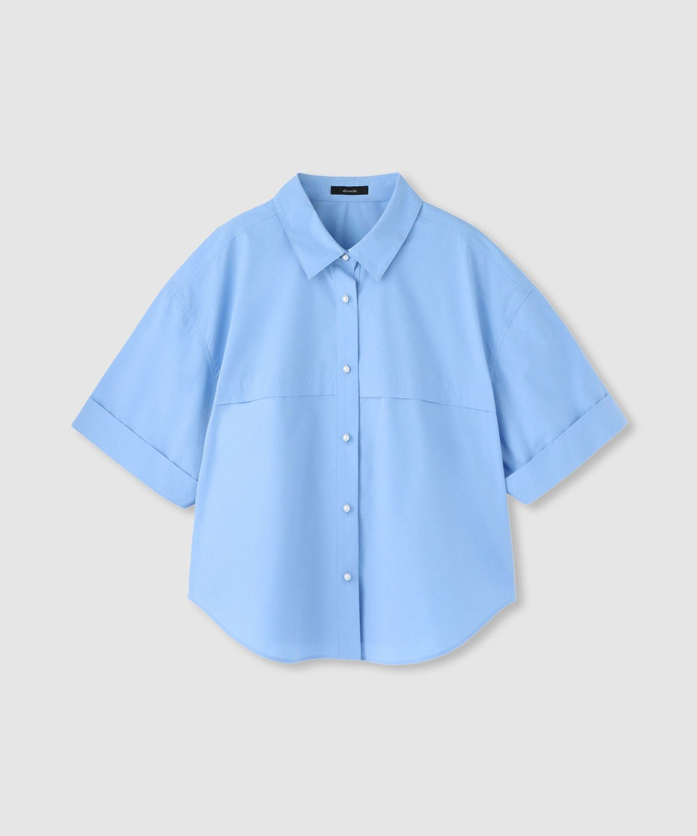 allureville パールボタンバレルシャツ サックス (63)