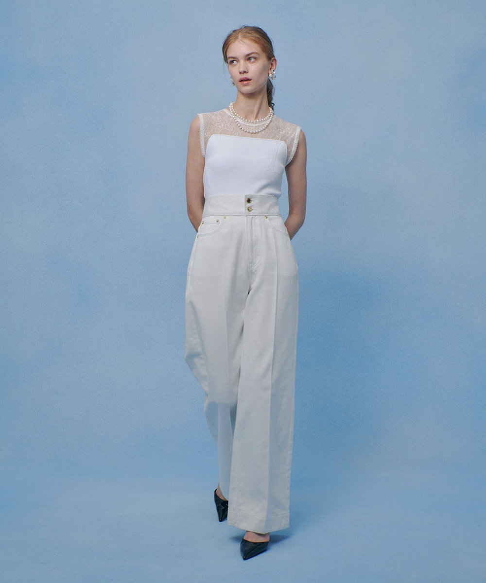 LOULOU WILLOUGHBY 【LOULOU WILLOUGHBY】レーシィビスチェプルオーバー オフホワイト (02)