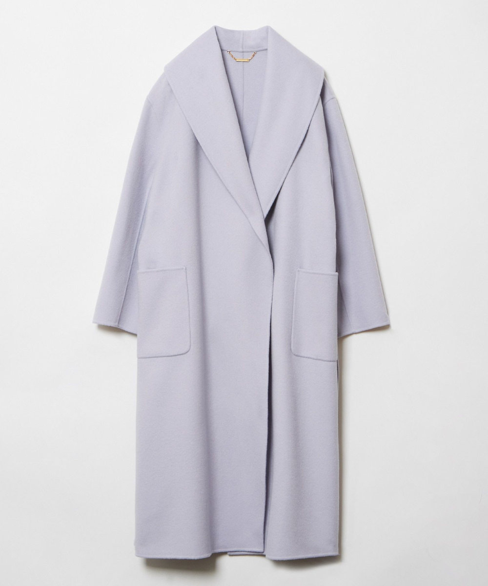 allureville カシミヤ混リバービックショールコート ラベンダー (53)