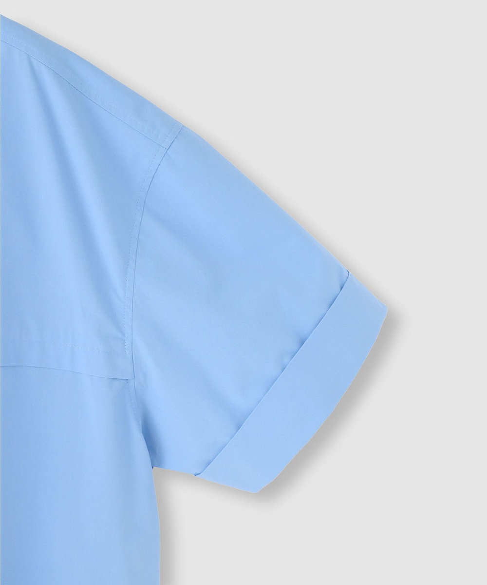 allureville パールボタンバレルシャツ サックス (63)