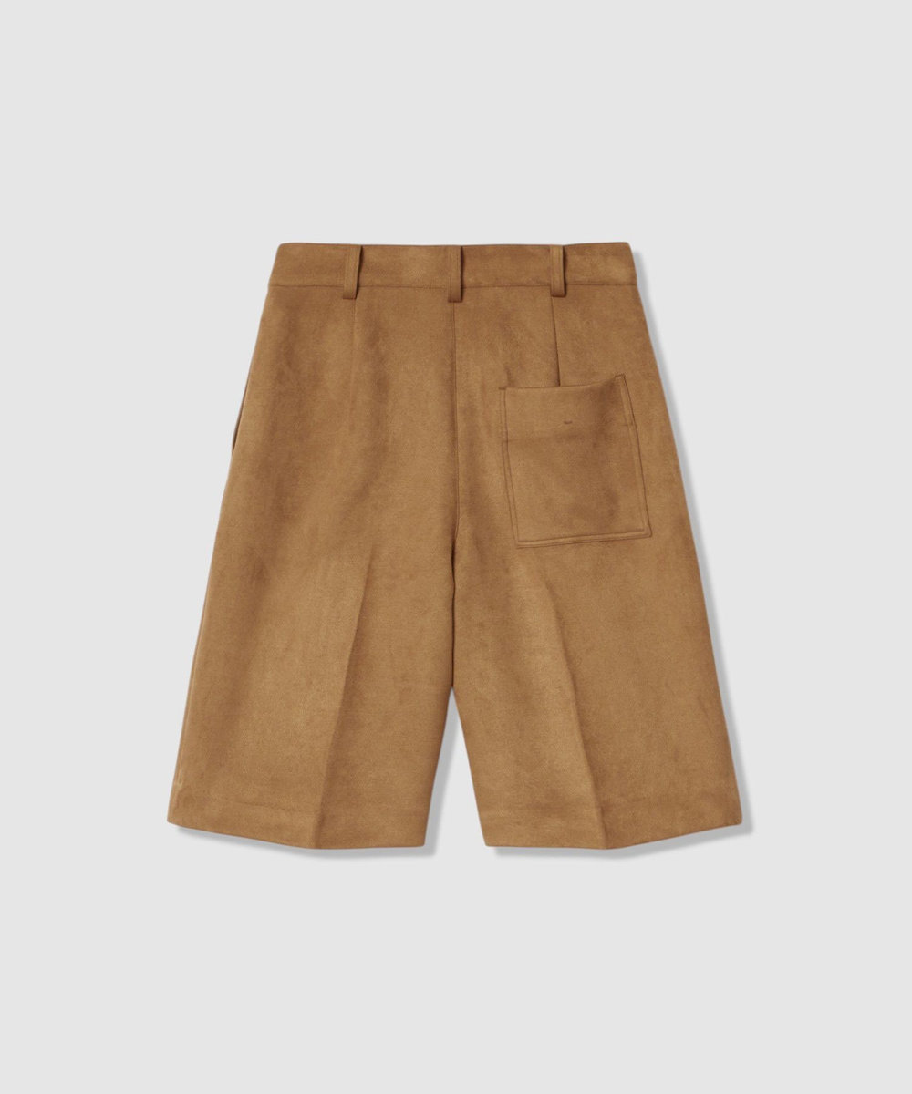 allureville フェイクスェードショートパンツ キャメル (84)