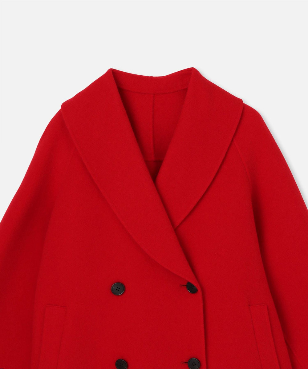 allureville リバーショールカラーミドルタケコート レッド (43)