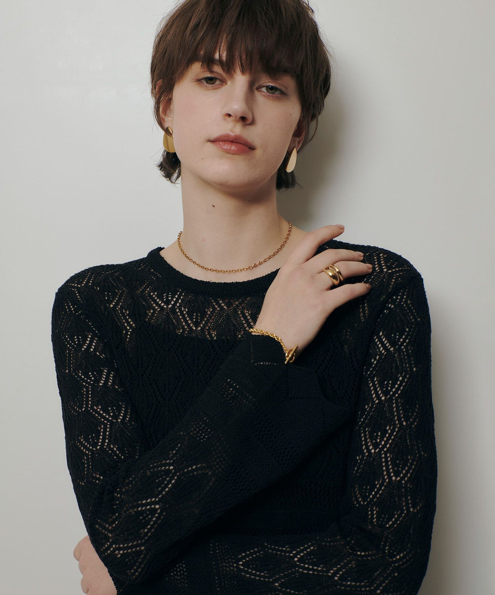 allureville レースニットワンピース ブラック (95)
