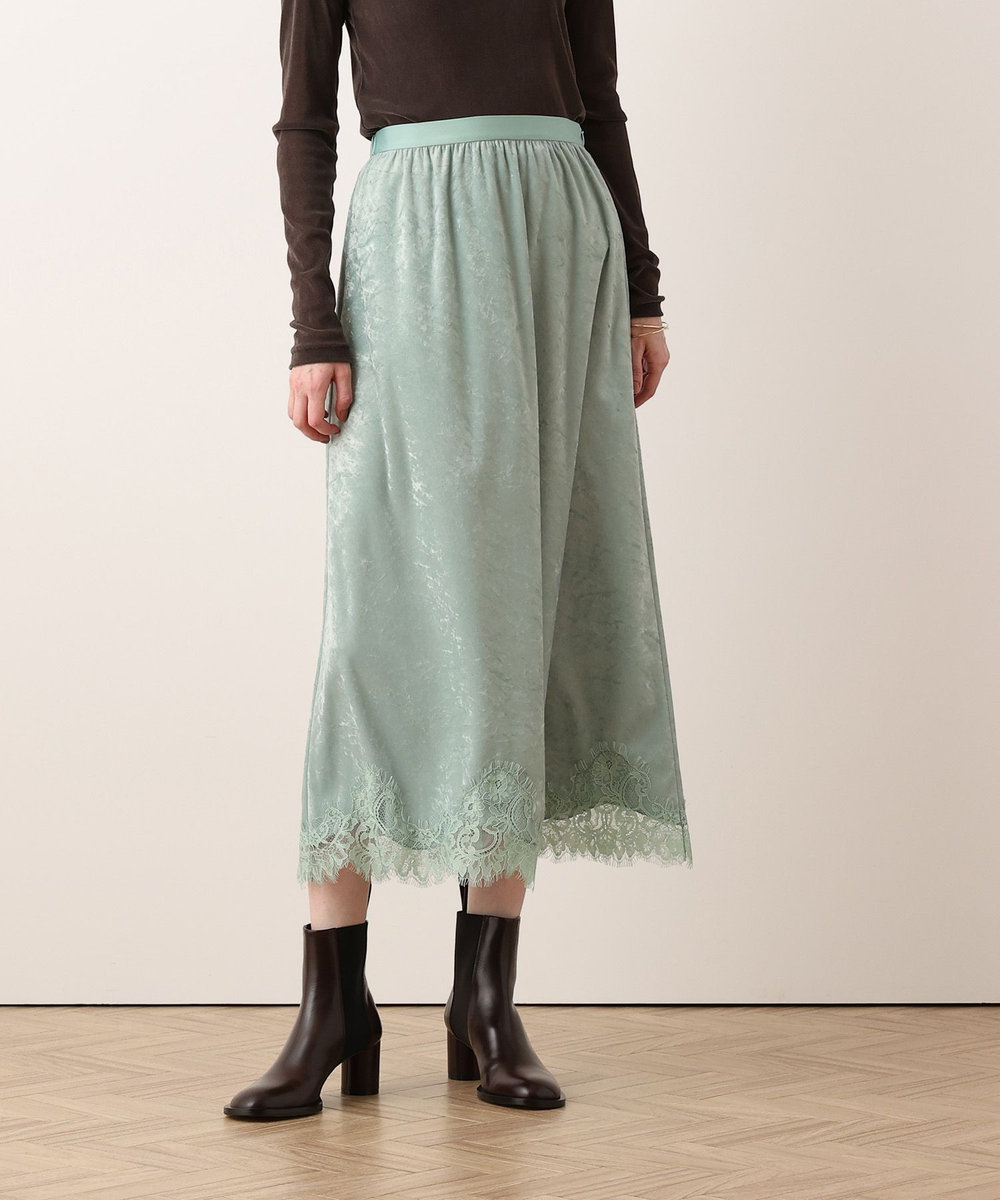 allureville ベロアレースコンビスカート ミントグリーン (73)