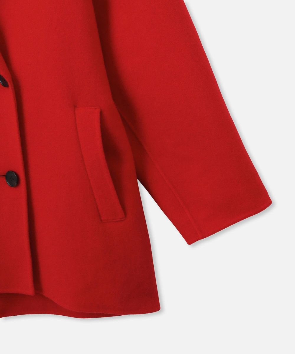 allureville リバーショールカラーミドルタケコート レッド (43)