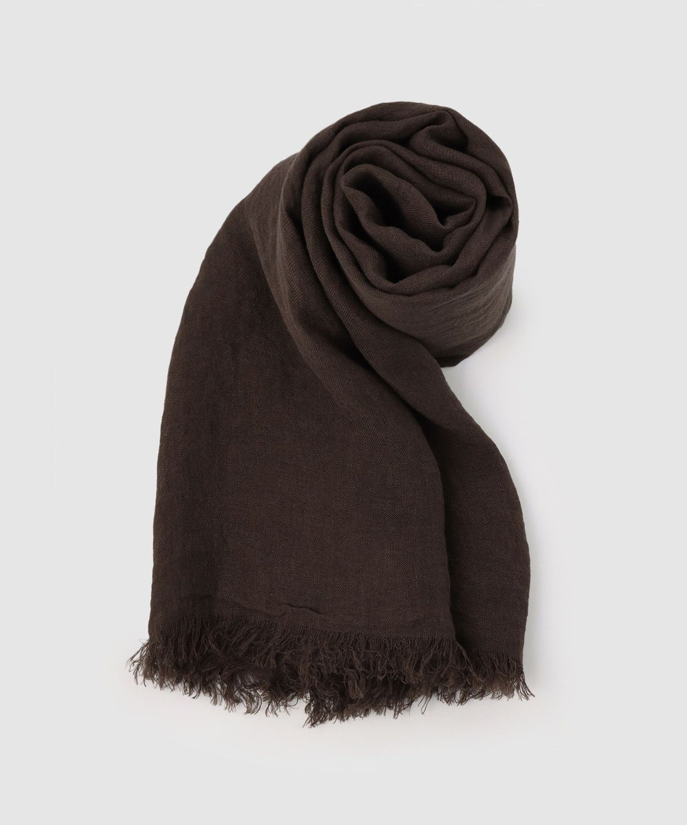 buying 【A SAUCE MELER(アソースメレ)】フランダースリネンガーゼストール ダークブラウン (82)