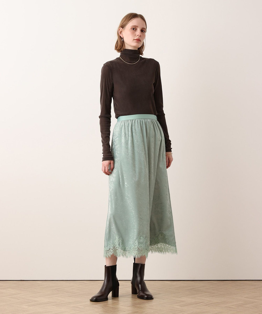 allureville ベロアレースコンビスカート ミントグリーン (73)