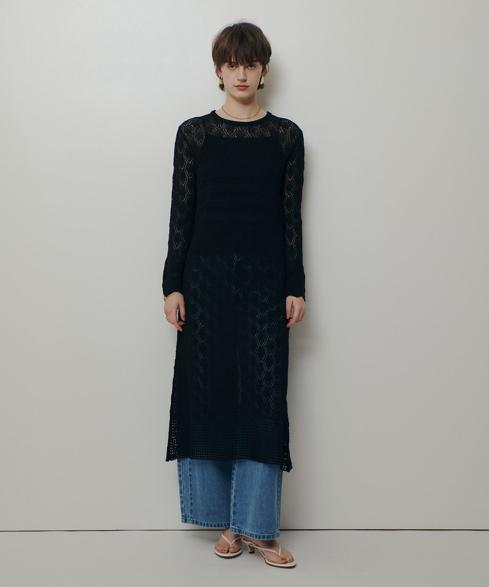 allureville レースニットワンピース ブラック (95)